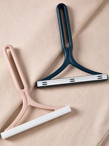 1入組隨機顏色便攜式衣服脫毛刷雙面家用手動脫毛器塑料棉絨刷適用於尼龍和羊毛布 - 彩色 - 查看 2