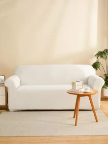 1pc Vải bọc ghế sofa màu rắn - trắng - Xem 1
