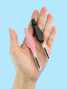 2pcs/Set Portable Foldable Eyelash Comb & Eyebrow Comb In Multicolors,Eyebrow Brush,Eyeshadow Brush,Spoolie,Spoolie Brush,Giveaways - Multicolor - View 3