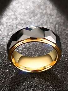 1pc Cubic Zirconia Silver Sandblasted Ring