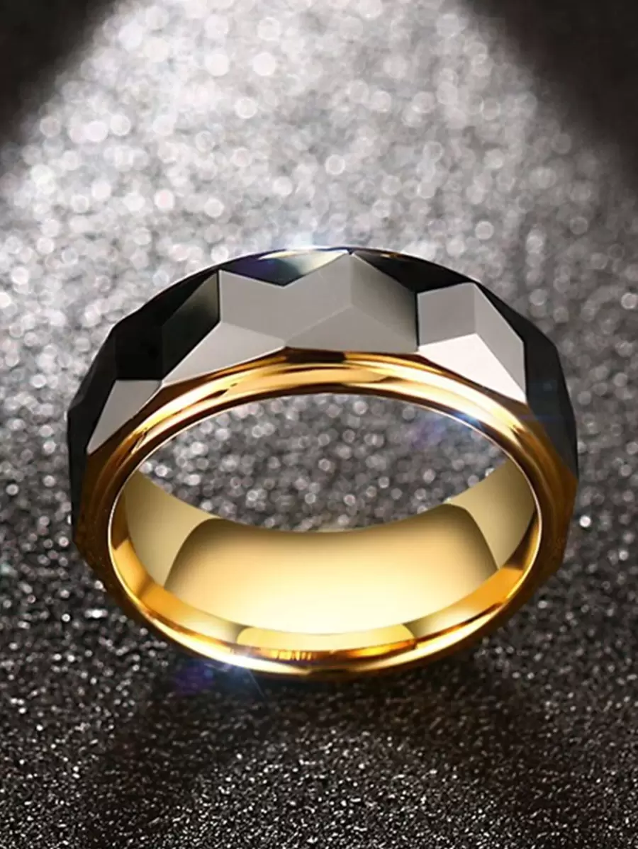 1pc Cubic Zirconia Silver Sandblasted Ring