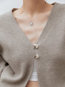 Dazy-Less كارديجان أمامي بأزرار، أكمام طويلة، ملابس خريفية كاجوال للعمل، بليزر للسيدات