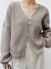 Dazy-Less كارديجان أمامي بأزرار، أكمام طويلة، ملابس خريفية كاجوال للعمل، بليزر للسيدات