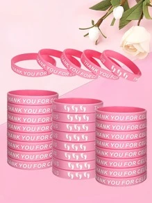 6 cái Slogan Graphic Party Bracelet - Nhiều màu - Xem 1