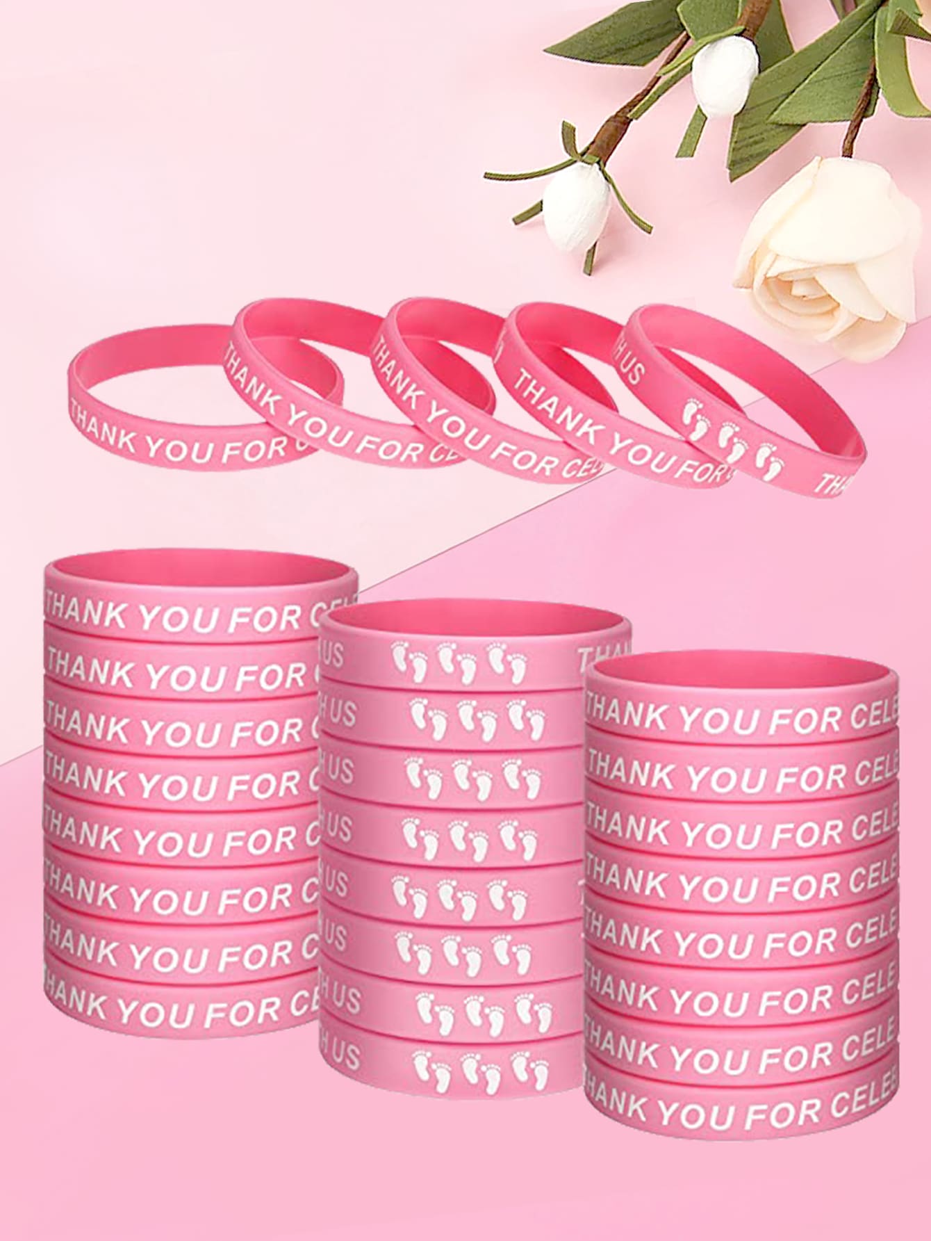 6 cái Slogan Graphic Party Bracelet - Nhiều màu - Xem 1