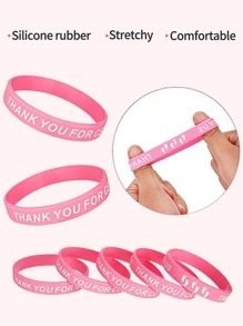 6 cái Slogan Graphic Party Bracelet - Nhiều màu - Xem 3