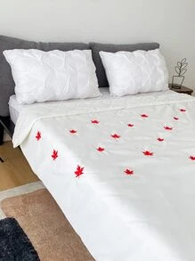 1 pieza Colcha hoja de arce con bordado - Blanco - Ver 1