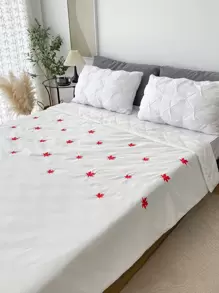 1 pieza Colcha hoja de arce con bordado - Blanco - Ver 5