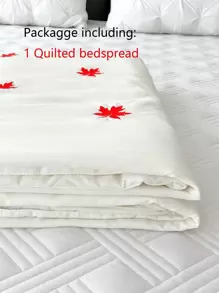 1 pieza Colcha hoja de arce con bordado - Blanco - Ver 6