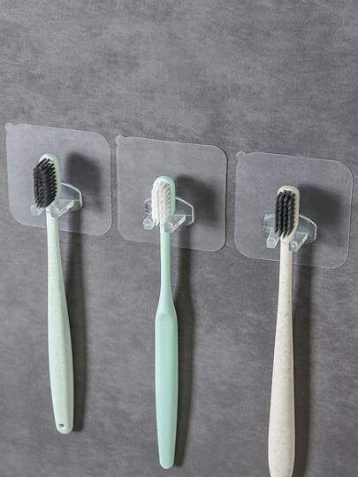 4 件套多功能透明牙刷架和粘钩家居浴室装饰秋季装饰返校季