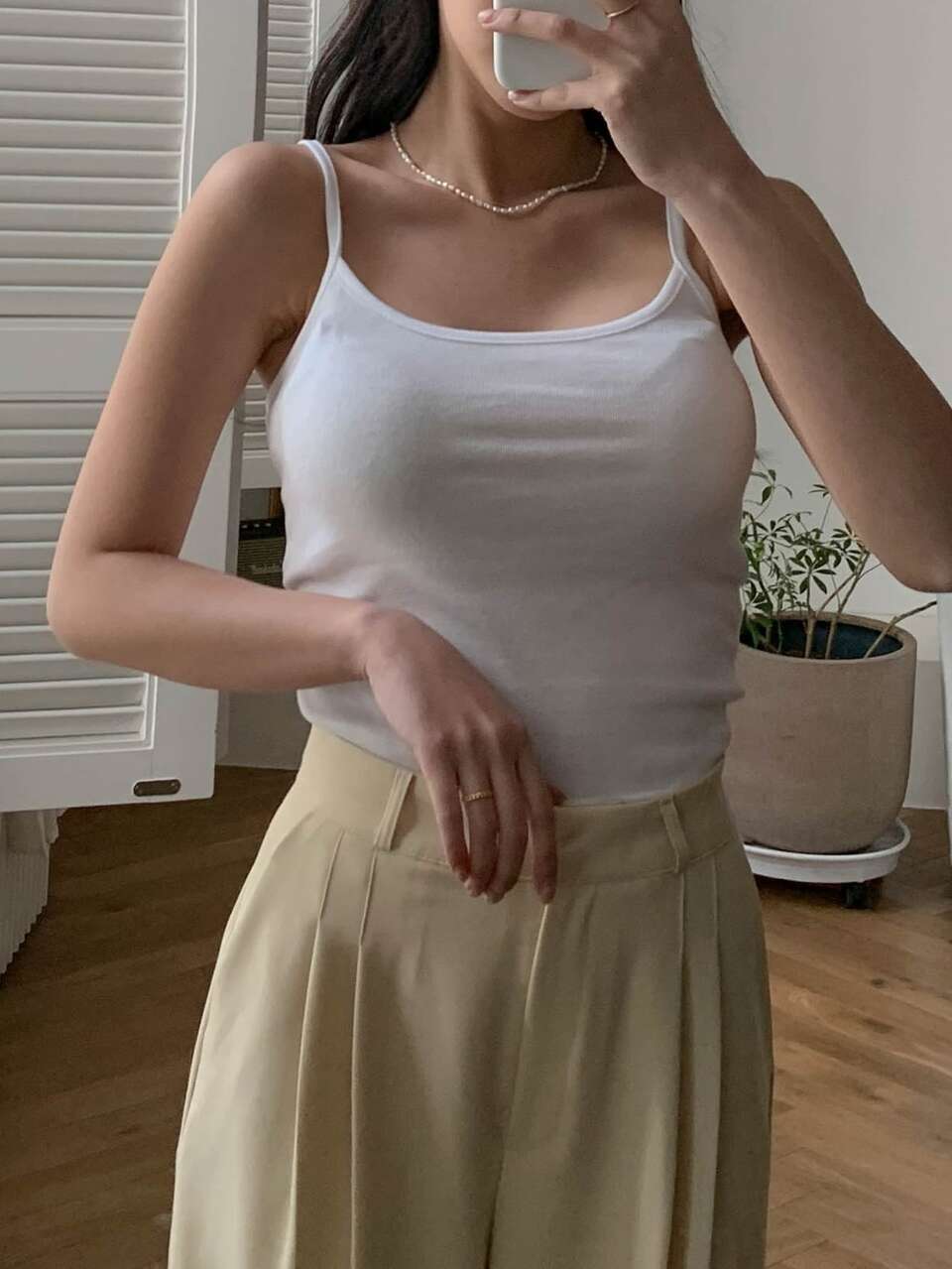 Solid Cami Top Preppy Tops