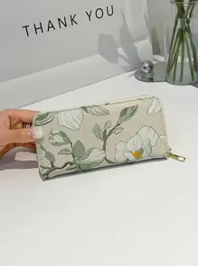 Floral Pattern Checkbook Cover Lightweight Modern Business Credit Card ID Card Cash Business Casual Teacher's Day Teacher Gifts Work Business Commute Travel Holiday Office Vacation For Anniversary For Birthday Gift On Valentine Day For Gift For Lady For Female White-Collar Workers Gift Hibiscus For Women Wallet Purse Wallet Long Wallet