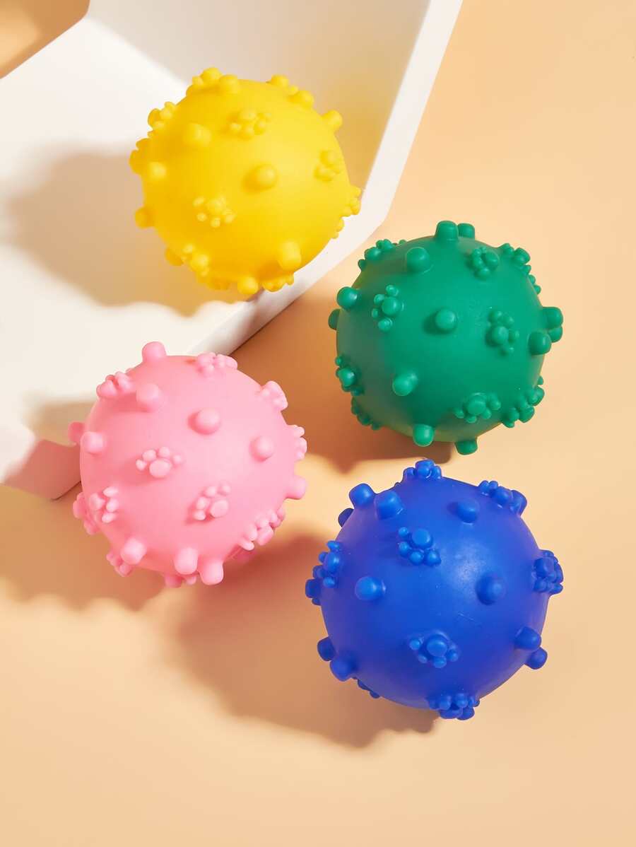 1入組隨機色寵物發聲玩具球 - 彩色 - 查看 1