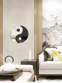 Bộ 4 miếng dán tường bằng nhựa, gương trang trí hình âm dương bằng nhựa hiện đại dùng để trang trí nhà cửa, quà tặng tuyệt vời nhất - Nhiều màu - Xem 8