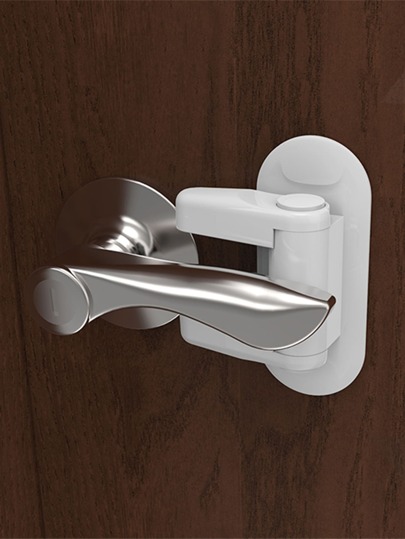 1pc Plain Lock, White Plastic Door Lock Protector For Household