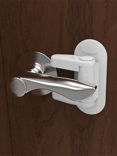 1 st vanligt lås, vitt plastdörrlåsskydd för hushåll