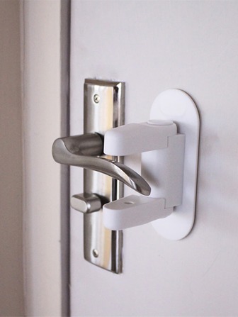 1pc Plain Lock, White Plastic Door Lock Protector For Household