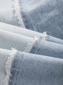 DAZY 雙色原邊牛仔褲 - 淺色水洗藍 - 查看 3