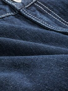 DAZY Button Side Straight Leg Jeans,Back To School Clothes - Dark Wash - View 4