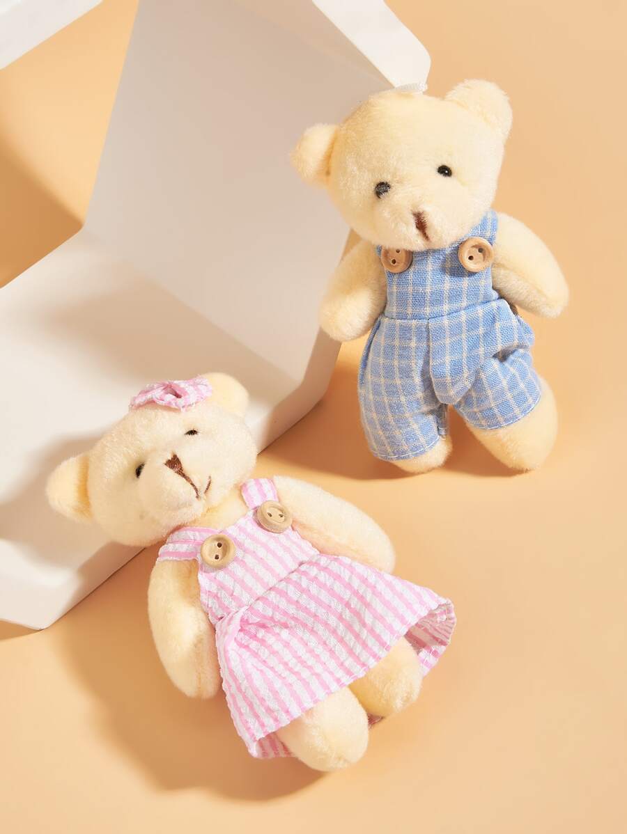 2pcs Cartoon Bear Design Random Pet Plush Toy - Multicolor - View 1