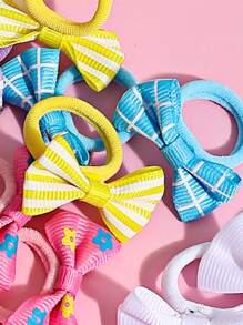 20pcs Toddler Girls Bow Decor Hair Tie