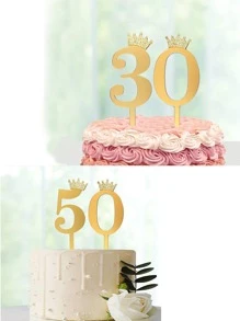 11 piezas Decoración de pastel número - Dorado - Ver 4