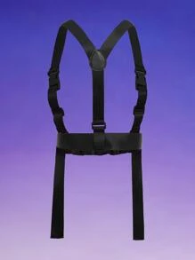 ROMWE Grunge Punk Release Buckle Detail Harness Belt Sexy - Black - View 5