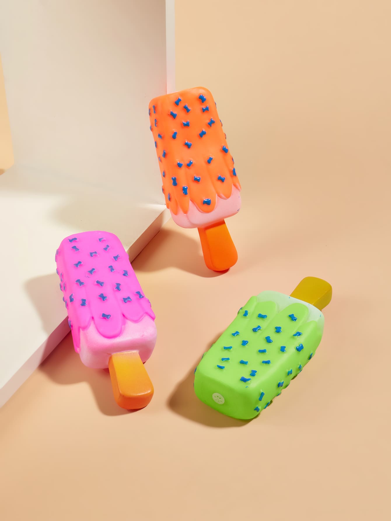 1 pieza Juguete de sonido de mascota con diseño de helado al azar - Multicolor - Ver 1