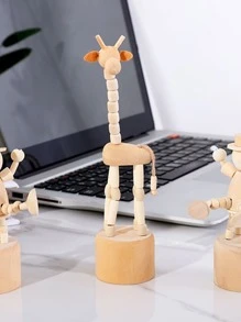 Đồ trang trí động vật bằng gỗ đơn giản hiện đại Đồ trang trí hươu cao cổ dễ thương Xe đẩy mua sắm nhỏ Đồ trang trí trang trí 1pc Quà tặng tốt nhất - Nhiều màu - Xem 3