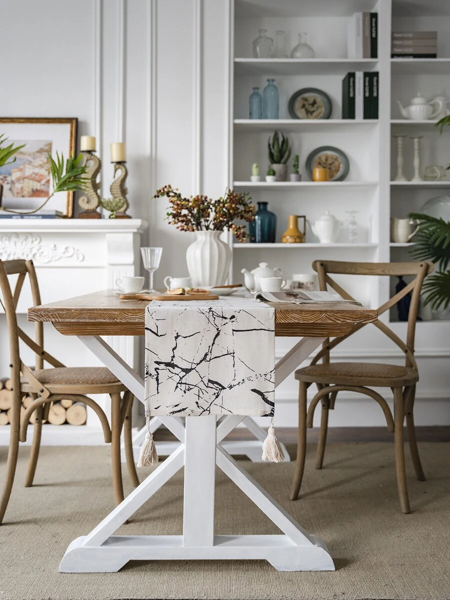 1 cái bằng đá cẩm thạch Hoa văn tua trang trí bàn chạy - Nhiều màu - Xem 1