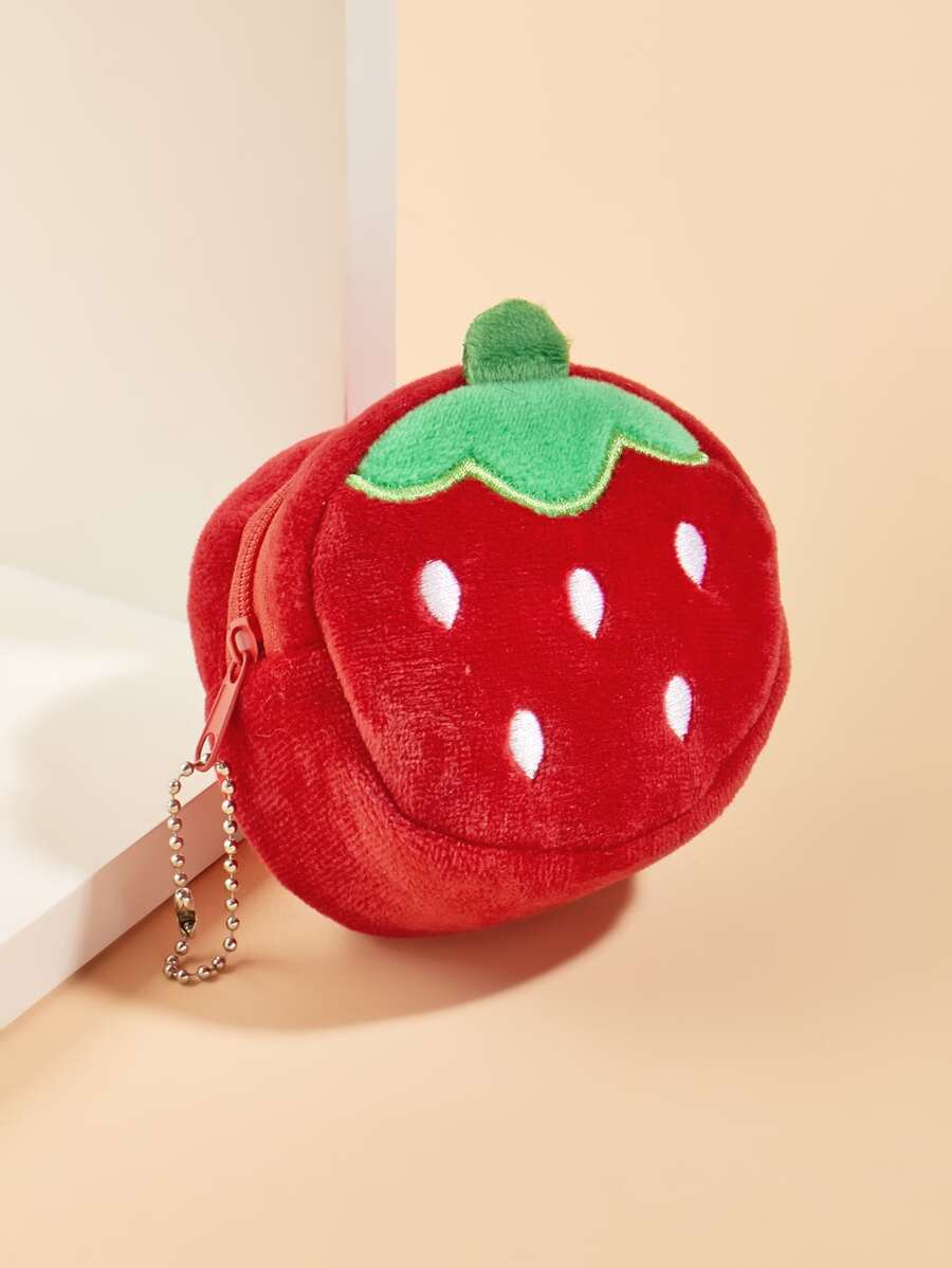 Strawberry Design Pet Treat Pouch - Red - View 1