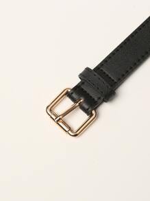 Square Buckle Belt Summer, School Fall, Autumn, Halloween - Black - View 3