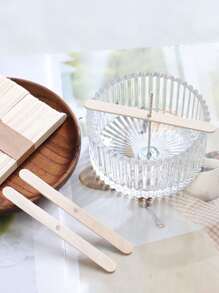 5入組木製11.4cm燭芯固定支架適用於蠟燭DIY - 米色 - 查看 1