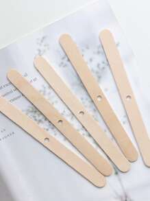 5入組木製11.4cm燭芯固定支架適用於蠟燭DIY - 米色 - 查看 4