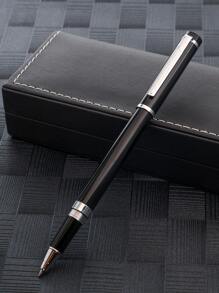 1pc Stainless Steel Ballpoint Pen - Black - View 4