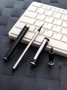 1pc Stainless Steel Ballpoint Pen - Black - View 6