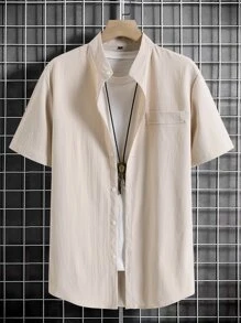 Manfinity Hombres Camisa de cuello alto sin camiseta - Albaricoque - Ver 1