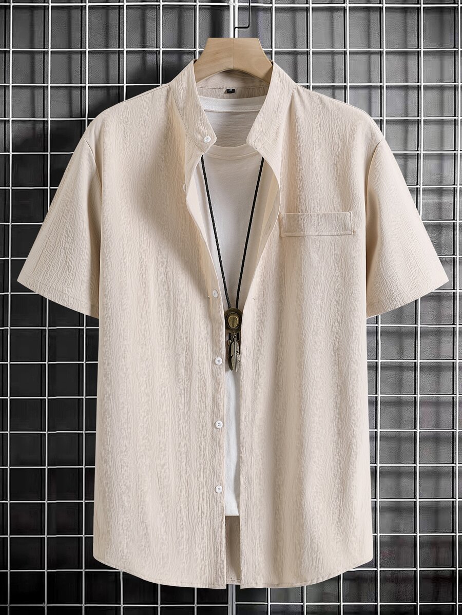 Manfinity Hombres Camisa de cuello alto sin camiseta - Albaricoque - Ver 1