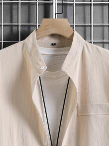 Manfinity Hombres Camisa de cuello alto sin camiseta - Albaricoque - Ver 3