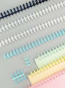 2pcs Random Detachable Buckle Loose-Leaf Binding Strip 30-Hole Round Hole Coil Opening And Closing Ring DIY Plastic Binder - Multicolor - View 4