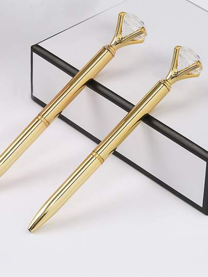 1pc Rhinestone Decor Ballpoint Pen Back To School