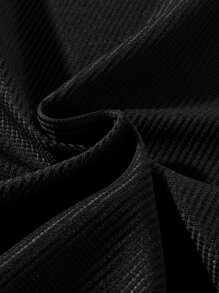 Manfinity Men Plus Letter Patched Detail Raglan Sleeve Polo Shirt - Black - View 3