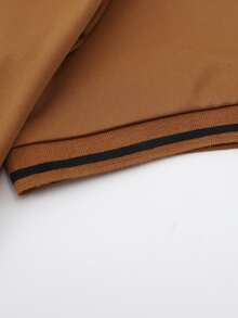 Manfinity Homme Men Deer Print Contrast Trim Polo Shirt - Brown - View 3