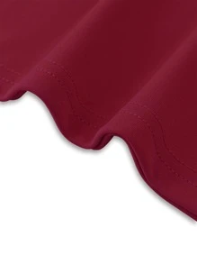Manfinity Homme Men Deer Print Contrast Trim Polo Shirt - Burgundy - View 3
