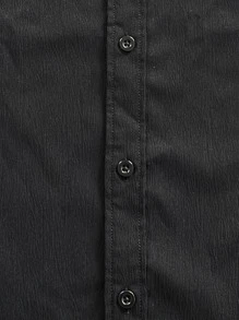 Manfinity Homme Men Mock Neck Button Up Shirt - Black - View 5