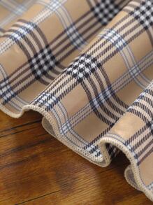 SHEIN 女孩格紋印花荷葉袖腰帶襯衫 - 彩色 - 查看 5