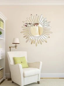 1 bộ Hình dán tường gương mặt trời - Bạc - Xem 2