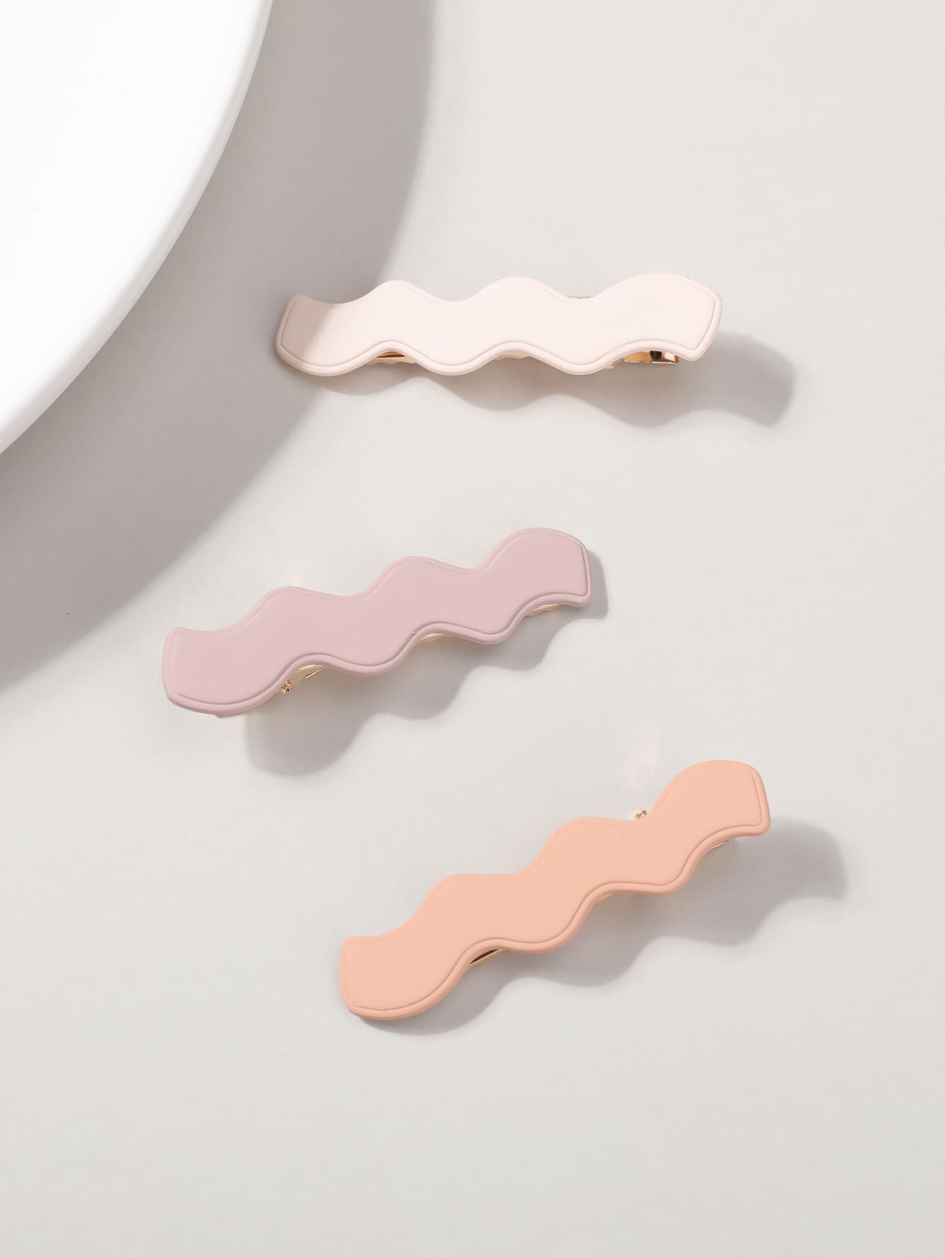 3pcs Wave Decor Alligator Hair Clip - Multicolor - View 1