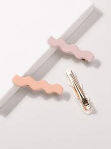3pcs Wave Decor Alligator Hair Clip - Multicolor - View 3