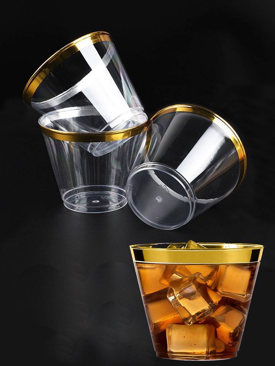 4pcs Plastic Clear Cup - Multicolor - View 1